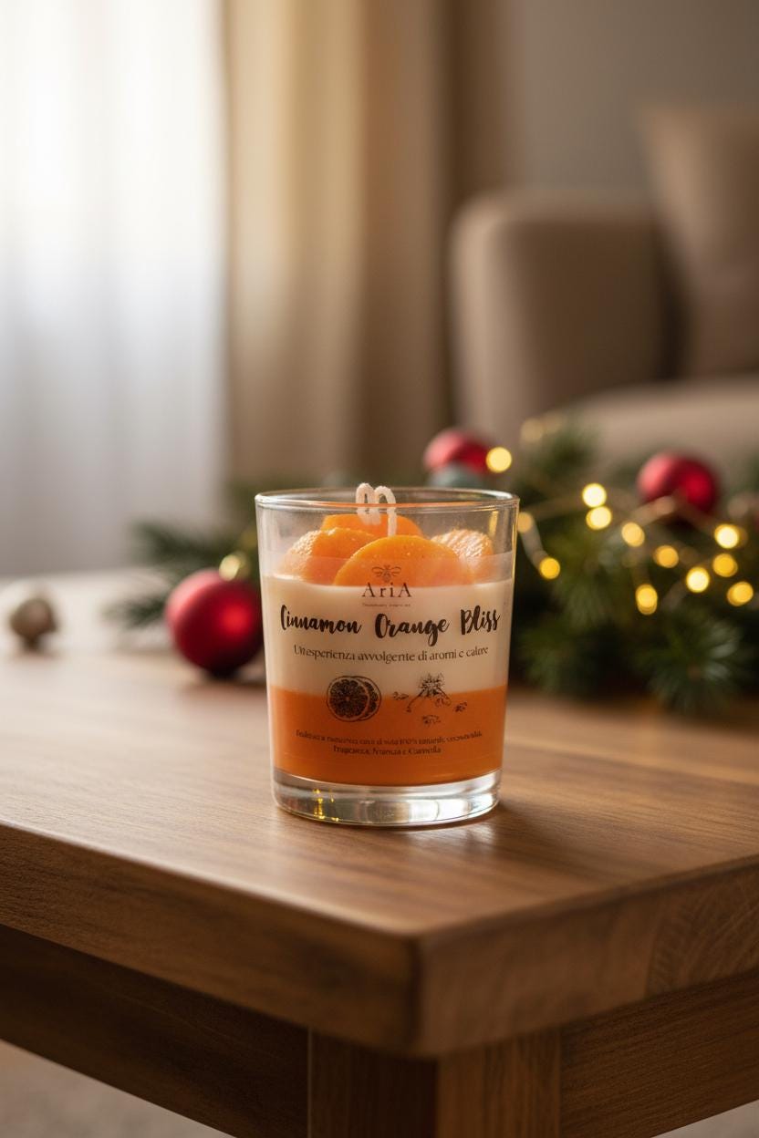 Candele profumate artigianali in cera di soia – Linea Le Golose Cinnamon Orange Bliss| Vegan & cruelty-free | AriA Handmade Creations - immagine 3