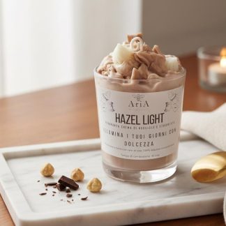 Candele profumate artigianali in cera di soia – Linea Le Golose Hazel Light| Vegan & cruelty-free | AriA Handmade Creations