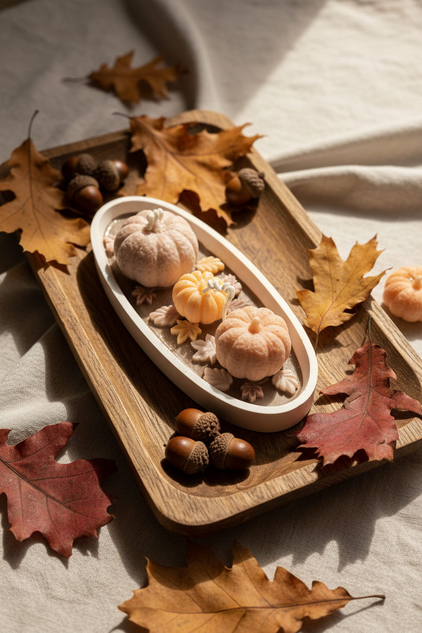Candela profumata artigianale in cera di soia – Collezione Le Zuccose autunnali | Autumn Stroll | Vegan & cruelty-free | AriA Handmade Creations - immagine 9