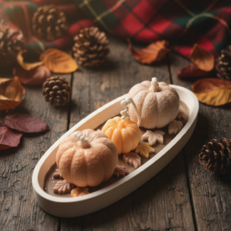 Candela profumata artigianale in cera di soia – Collezione Le Zuccose autunnali | Autumn Stroll | Vegan & cruelty-free | AriA Handmade Creations
