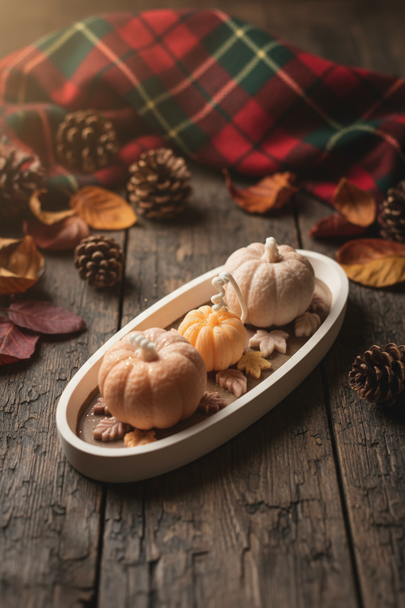 Candela profumata artigianale in cera di soia – Collezione Le Zuccose autunnali | Autumn Stroll | Vegan & cruelty-free | AriA Handmade Creations