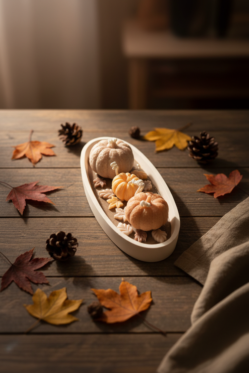 Candela profumata artigianale in cera di soia – Collezione Le Zuccose autunnali | Autumn Stroll | Vegan & cruelty-free | AriA Handmade Creations - immagine 6