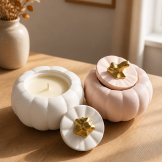 Candela profumata artigianale in cera di soia – Collezione Le Zuccose autunnali | Pumpkin Crush | Vegan & cruelty-free | AriA Handmade Creations