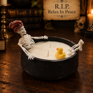 Candela profumata artigianale in cera di soia – Collezione Le Limited Edition  | R.I.P. Relax in Peace| Contenitore in polvere ceramica fatto a mano| Vegan & cruelty-free | AriA Handmade Creations