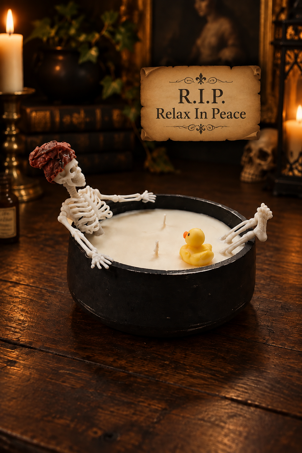 Candela profumata artigianale in cera di soia – Collezione Le Limited Edition | R.I.P. Relax in Peace| Contenitore in polvere ceramica fatto a mano| Vegan & cruelty-free | AriA Handmade Creations